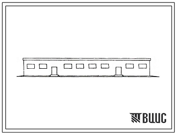 Фасады Типовой проект 801-201 Здание на 178 голов молодняка крупного рогатого скота беспривязного содержания с кормлением на выгульно-кормовом дворе.