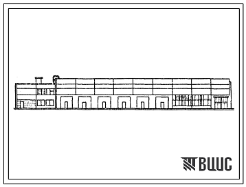 Фасады Типовой проект 503-268 Главный корпус гаража-филиала на 60 сочлененных автобусов с закрытой стоянкой.