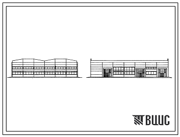 Фасады Типовой проект 503-167 Гараж на 150 грузовых автомобилей с открытой стоянкой