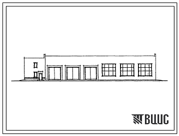 Фасады Типовой проект 503-116 Гараж на 25 спецфургонов для фабрики-прачечной производительностью 10т белья в смену.