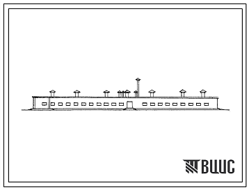 Фасады Типовой проект 801-87/72 Помещение для буйволиц на 100 голов с молочным блоком. Для строительств в районах с сейсмичностью 7 и 8 баллов