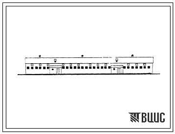 Фасады Типовой проект 801-161, тип 1 Коровник на 90 коров мясных пород беспривязного содержания с нормированным кормлением в здании. Для строительства в районах с расчетной наружной температурой -25, -30 и -40 0С.
