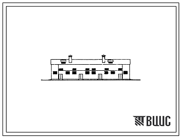 Фасады Типовой проект 801-162, тип 1 Здание на 228 голов молодняка беспривязного содержания с нормированным кормлением на выгульно-кормовых дворах. Для строительств в районах с расчетной наружной температурой до -20 0С.