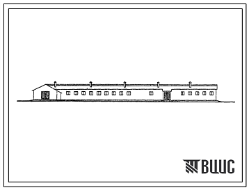 Фасады Типовой проект 803-54/74 Овчарня на 800 овцематок весеннего ягнения. Стены из кирпича