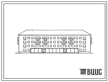 Фасады Типовой проект 1-447С-11 Четырехэтажный дом на 36 квартир с торговыми предприятиями в 1 этаже