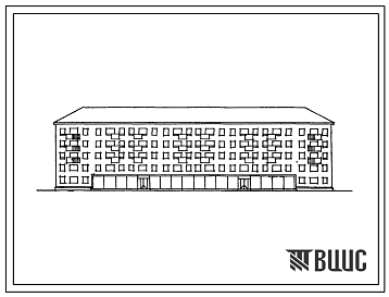 Фасады Типовой проект 1-447С-12 Пятиэтажный дом на 64 квартиры с торговыми предприятиями в 1 этаже