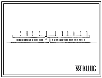 Фасады Типовой проект 802-50 Тип 4 Свинарник-маточник на 50 маток с кормлением маток в станках. Здание с несущими кирпичными стенами и неполным железобетонным каркасом.(Для 1, 3 и 5 проектно-строительных зон).