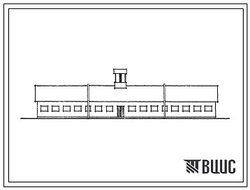 Фасады Типовой проект 802-43 Свинарник-откормочник на 1000 голов. Стены из кирпича, удаление навоза скребковыми транспортерами.