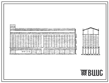 Фасады Типовой проект 813-170 Семенохранилище силосного типа емкостью 10000 т.