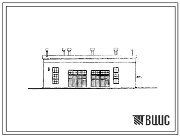 Фасады Типовой проект 816-69 Мастерская технического обслуживания (с электростанцией и котельной) на 20 тракторов. Для строительства в районах с расчетной наружной температурой -20, -30 и -40 0С.