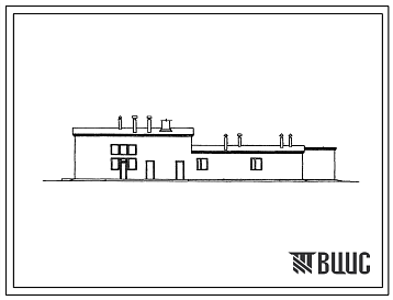 Фасады Типовой проект 807-95с Блок помещений ветеринарного пункта и санитарной бойни для свинооткормочных ферм на 4-6 и 8-12 тыс. голов. Для строительства в районах сейсмичностью 7 и 8 баллов Молдавской ССР