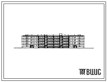Фасады Типовой проект 113-17-12 Четырехэтажный 48-квартирный четырехсекционный жилой дом на 48 квартир (однокомнатных  1Б-8, двухкомнатных 2А-8, двухкомнатных 2Б-24, трехкомнатных 3А-8). Для строительства в 1В климатическом подрайоне во 2 и 3 климатических район