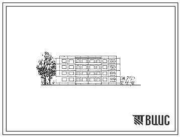 Фасады Типовой проект 76-017сп Крупнопанельная 4-этажная блок-секция на 24 квартиры (однокомнатных-16, двухкомнатных-8) торцевая левая и правая, для строительства в 4 строительно-климатической зоне, в районах с сейсмичностью 8 баллов, на грунтах 2 типа просадочн