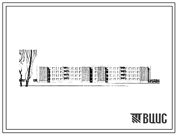 Фасады Типовой проект 1-310и-20/67 Четырехэтажный шестисекционный 64-квартирный жилой дом со стенами из кирпича ( однокомнатных  8, двухкомнатных малых  16, двухкомнатных больших  16, трехкомнатных  16 и четырехкомнатных  8).