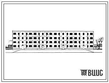 Фасады Типовой проект 1Уз-500УСП-8 Четырехэтажный четырехсекционный 32-квартирный дом с 3-4-комнатными квартирами из изделий Ташкентского домостроительного комбината.