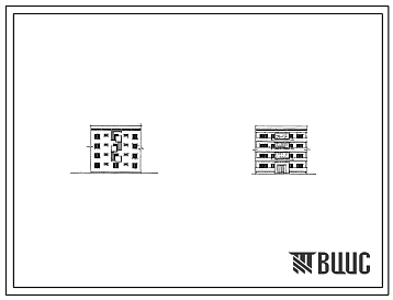 Фасады Типовой проект 77-020сп Четырехэтажная блок-секция рядовая на 8 квартир для строительства в районах с сейсмичностью 7 баллов и несейсмичных районах.