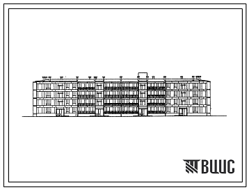 Фасады Типовой проект 113-17-12/75 Четырехэтажный 48 квартирный четырехсекционный жилой дом.