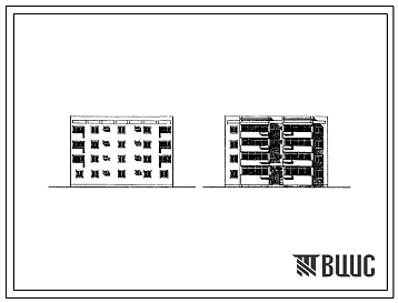 Фасады Типовой проект 77-030-СП/1 Блок-секция четырехэтажного дома на 8 квартир (4А.5А).