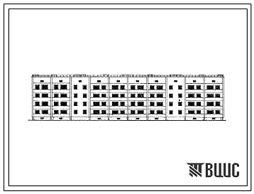Фасады Типовой проект 115-208-5 Четырехэтажный четырехсекционный жилой дом на 48 квартир. (С поперечными несущими стенами).