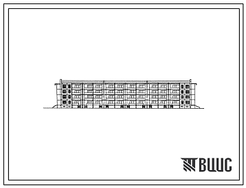 Фасады Типовой проект IVз-500ТСП-7/1 Крупнопанельный 4-этажный 6-секционный 56-квартирный дом с квартирами 1Б-2Б-3Б.