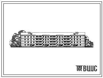 Фасады Типовой проект 113-24-79 Четырехэтажный четырехсекционный жилой дом на 40 квартир (однокомнатных 1Б-8, двухкомнатных 2Б-8, трехкомнатных 3Б-24). Для строительства во 2 и 3 климатических районах