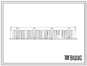Фасады Типовой проект 114-12-127 4-этажный 4-секционный дом на 64 квартиры 1Б.2А.2Б.3Б (однокомнатных-8, двухкомнатных-32, трехкомнатных-24) со стенами из кирпича. Для строительства в 1В и 2В климатических подрайонах.