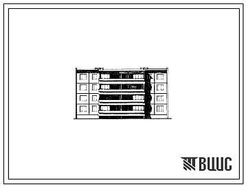 Фасады Типовой проект 76-020СП/1 Четырехэтажная блок-секция на 16 квартир (двухкомнатных 2Б — 8, трехкомнатных 3Б — 8). Для строительства в IVА и IVГ климатических подрайонах на грунтах II типа просадочности, сейсмичностью 8 баллов.