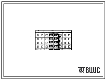 Фасады Типовой проект 76-092сп.85 Четырехэтажная рядовая блок-секция на 16 квартир