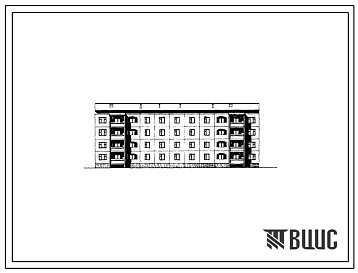 Фасады Типовой проект 76-093сп.85 Четырехэтажная рядовая блок-секция рядовая на 16 квартир
