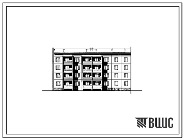 Фасады Типовой проект 76-094сп.85 Четырехэтажная блок-секция торцевая левая на 20 квартир