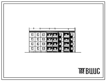 Фасады Типовой проект 76-095сп.85 Четырехэтажная блок-секция торцевая правая на 20 квартир