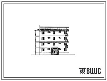 Фасады Типовой проект 77-083сп.85 Четырехэтажная блок-секция торцевая левая на 8 квартир