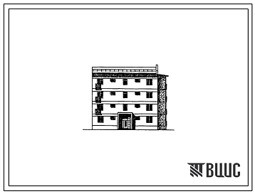 Фасады Типовой проект 77-084сп.85 Четырехэтажная блок-секция торцевая правая на 8 квартир