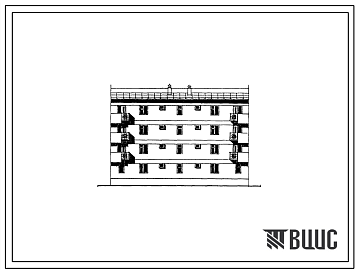 Фасады Типовой проект 77-086сп.85 Четырехэтажная блок-секция рядовая на 8 квартир