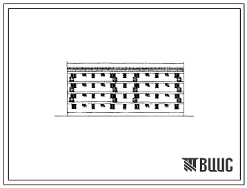 Фасады Типовой проект 77-087сп.85 Четырехэтажная блок-секция рядовая на 16 квартир
