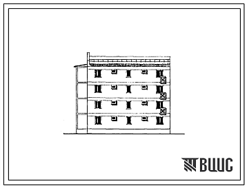 Фасады Типовой проект 77-090сп.85 Четырехэтажная блок-секция торцевая левая на 8 квартир