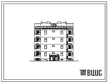 Фасады Типовой проект 180-02с.85 Четырехэтажная блок-секция рядовая на 8 квартир