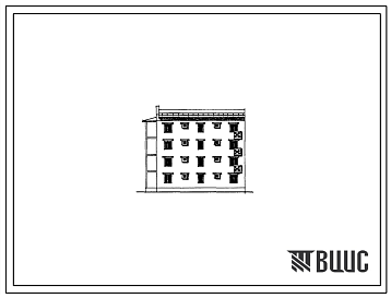 Фасады Типовой проект 77-0102сп.86 Четырехэтажная блок-секция торцевая левая на 8 квартир
