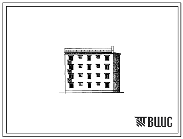 Фасады Типовой проект 77-0103сп.86 Четырехэтажная блок-секция торцевая правая на 8 квартир