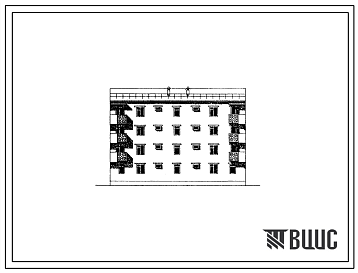 Фасады Типовой проект 77-0105сп.86 Четырехэтажная блок-секция рядовая на 8 квартир