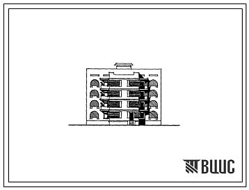 Фасады Типовой проект 155-020с.86 Четырехэтажная блок-секция рядовая с торцевыми окончаниями на 15 квартир