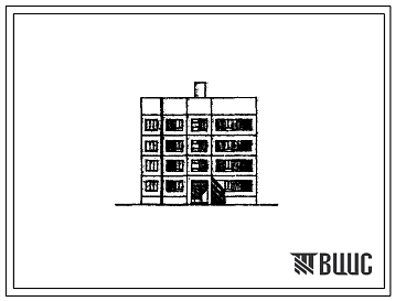 Фасады Типовой проект 148-048сп.13.86 Четырехэтажная блок-секция рядовая торцевая на 8 квартир. Для строительства в Туркменской ССР