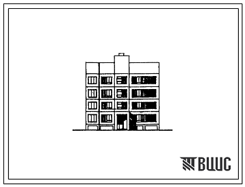 Фасады Типовой проект 148-049сп.13.86 Четырехэтажная блок-секция рядовая торцевая на 8 квартир. Для строительства в Туркменской ССР