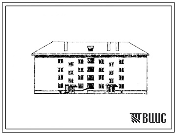 Фасады Типовой проект 114-24-23/1 Четырехэтажный двухсекционный дом на 24 квартиры (однокомнатных 1Б-8, двухкомнатных 2Б-12, трехкомнатных 3Б-4). Для строительства во 2 и 3 климатических районах ССР