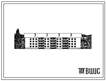 Фасады Типовой проект 114-24-24/1 Четырехэтажный четырехсекционный дом на 40 квартир (однокомнатных 1Б-8, двухкомнатных 2Б-20, трехкомнатных 3А-8, 3Б-4). Для строительства во 2 и 3 климатических районах ССР