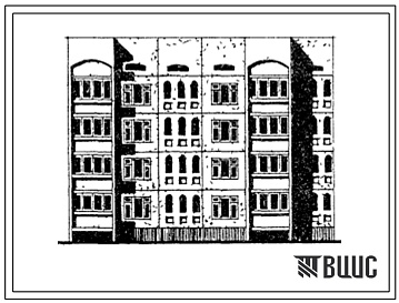 Фасады Типовой проект 148-060.13.86 Блок-секция 4-этажная 9-квартирная рядовая 4-5. Для строительства в г. Мары