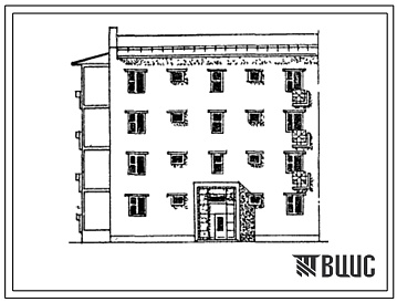 Фасады Типовой проект 77-0116сп.86 Блок-секция 4-этажная 8-квартирная 2Б-3А торцовая левая