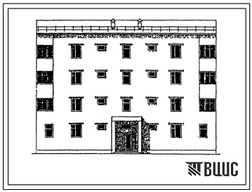 Фасады Типовой проект 77-0119сп.86 Блок-секция рядовая 4-этажная 8-квартирная 4А-5А