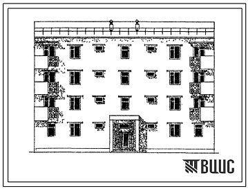 Фасады Типовой проект 77-0120сп.86 Блок-секция рядовая 4-этажная 8-квартирная 4Б-5Б