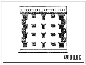 Фасады Типовой проект 77-0129сп.87 Блок-секция рядовая 4-этажная 8-квартирная 2Б-3А